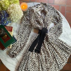 Leopard MIDI pleated dress